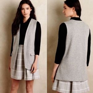 Anthropologie / Elevenses Gray Wool Long Vest